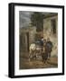 Percherons at Barbizon, C.1880 (Oil on Canvas)-Charles Emile Jacque-Framed Giclee Print