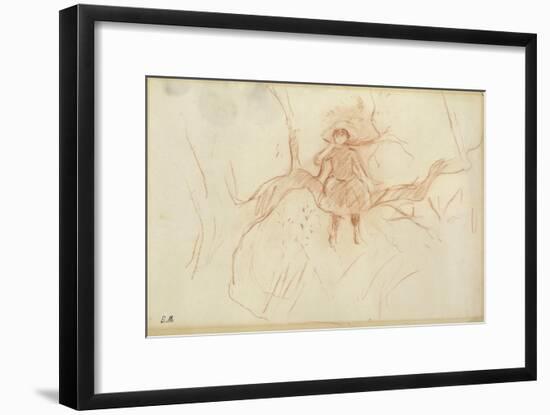 Perching in the Tree, 1889 (Red Chalk on Paper)-Berthe Morisot-Framed Giclee Print