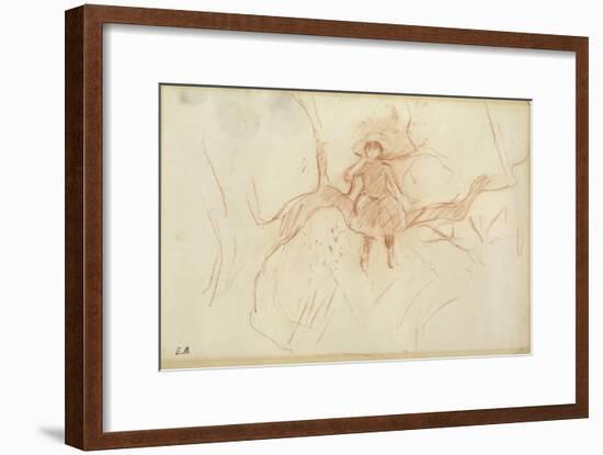 Perching in the Tree, 1889 (Red Chalk on Paper)-Berthe Morisot-Framed Giclee Print