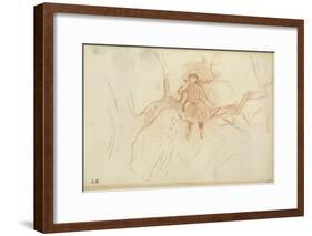 Perching in the Tree, 1889 (Red Chalk on Paper)-Berthe Morisot-Framed Giclee Print