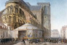 Book of the Coronation by Percier and Fontaine: The Emperor Arriving at Notre-Dame-Percier and Fontaine-Framed Stretched Canvas