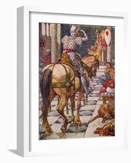 'Percival Obtains the Shield of the Beating Heart', 1911-Walter Crane-Framed Giclee Print
