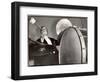 Percussionist Ruben Katz Playing the Bass Drum in the New York Philharmonic-Margaret Bourke-White-Framed Photographic Print