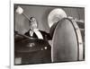 Percussionist Ruben Katz Playing the Bass Drum in the New York Philharmonic-Margaret Bourke-White-Framed Photographic Print