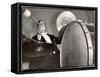 Percussionist Ruben Katz Playing the Bass Drum in the New York Philharmonic-Margaret Bourke-White-Framed Stretched Canvas