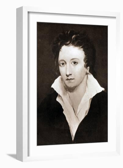 Percy Bysshe Shelley, English Romantic Poet, 19th Century-null-Framed Giclee Print