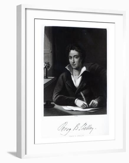 Percy Bysshe Shelley, Engraved by William Holl-Amelia Curran-Framed Giclee Print