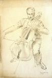 Portrait of Arthur Kemp Playing the Cello, 1935-Percy Shakespeare-Framed Stretched Canvas