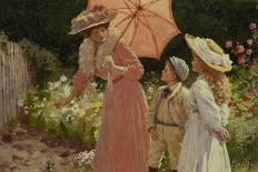 A Lady with a Parasol Showing How to Make a Strawberry Barrel-Percy Tarrant-Giclee Print