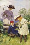 A Lady with a Parasol Showing How to Make a Strawberry Barrel-Percy Tarrant-Giclee Print