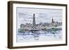 Perdrix lighthouse, Loctudy, Brittany, France-Richard Lawrence-Framed Photographic Print