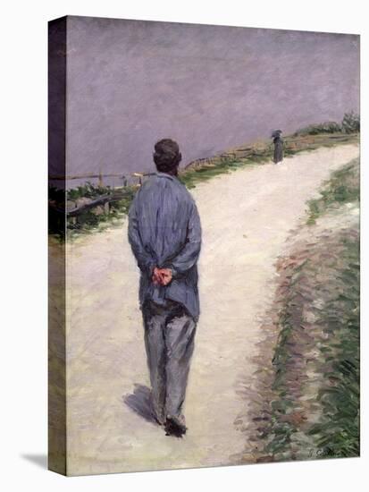 Pere Magloire on the Road to Saint-Clair, Etretat, 1884-Gustave Caillebotte-Stretched Canvas