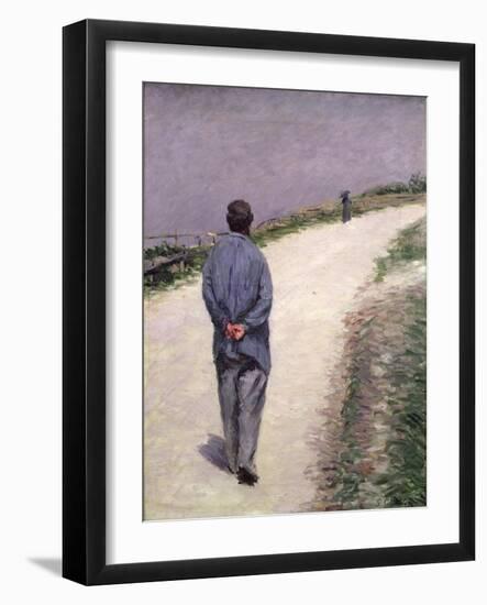 Pere Magloire on the Road to Saint-Clair, Etretat, 1884-Gustave Caillebotte-Framed Giclee Print