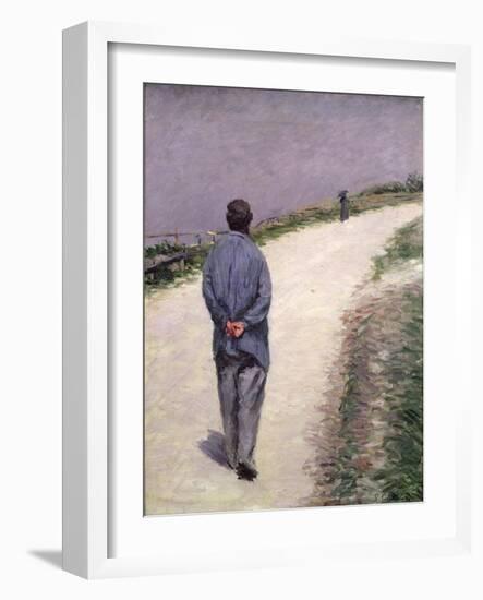 Pere Magloire on the Road to Saint-Clair, Etretat, 1884-Gustave Caillebotte-Framed Giclee Print