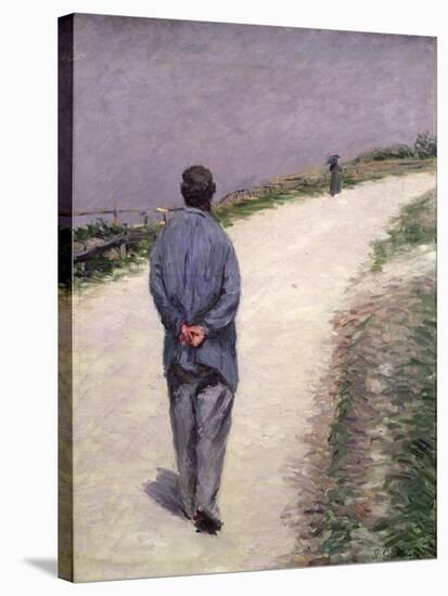Pere Magloire on the Road to Saint-Clair, Etretat, 1884-Gustave Caillebotte-Stretched Canvas