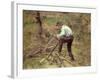 Pere Melon Sawing Wood, Pontoise, 1879-Camille Pissarro-Framed Giclee Print