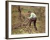 Pere Melon Sawing Wood, Pontoise, 1879-Camille Pissarro-Framed Giclee Print