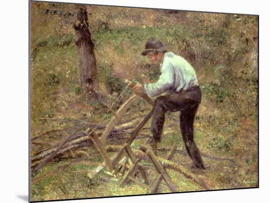 Pere Melon Sawing Wood, Pontoise, 1879-Camille Pissarro-Mounted Giclee Print