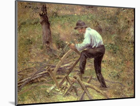 Pere Melon Sawing Wood, Pontoise, 1879-Camille Pissarro-Mounted Giclee Print