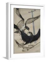 Peregrine Falcon and Kestrel-David Nockels-Framed Giclee Print