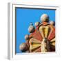 Peregrine falcon perched on top of mosaic tower, Sagrada Familia-Oriol Alamany-Framed Photographic Print