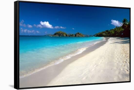 Perfect Caribbean Beach, Saint John, USVI-George Oze-Framed Stretched Canvas