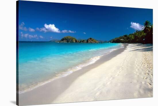 Perfect Caribbean Beach, Saint John, USVI-George Oze-Stretched Canvas