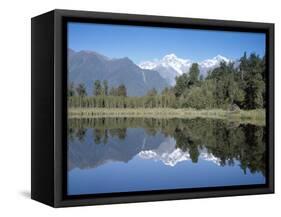 Perfect Reflection on Lake Matheson, Fox Glacier, Westland, South Island, New Zealand-D H Webster-Framed Stretched Canvas