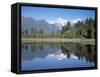 Perfect Reflection on Lake Matheson, Fox Glacier, Westland, South Island, New Zealand-D H Webster-Framed Stretched Canvas