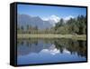 Perfect Reflection on Lake Matheson, Fox Glacier, Westland, South Island, New Zealand-D H Webster-Framed Stretched Canvas