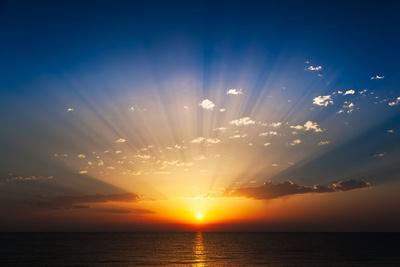 Perfect Sunrise on the Sea, with Radiant Rays of Sun over a Warm Colourful  Horizont.' Photographic Print - Roberto Caucino | AllPosters.com