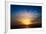 Perfect Sunrise on the Sea, with Radiant Rays of Sun over a Warm Colourful Horizont.-Roberto Caucino-Framed Photographic Print