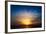 Perfect Sunrise on the Sea, with Radiant Rays of Sun over a Warm Colourful Horizont.-Roberto Caucino-Framed Photographic Print