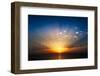 Perfect Sunrise on the Sea, with Radiant Rays of Sun over a Warm Colourful Horizont.-Roberto Caucino-Framed Photographic Print