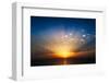 Perfect Sunrise on the Sea, with Radiant Rays of Sun over a Warm Colourful Horizont.-Roberto Caucino-Framed Photographic Print