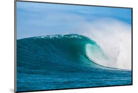 Perfect Wave-Beautiful blue wave breaking over a coral reef, Hawaii-Mark A Johnson-Mounted Photographic Print