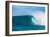 Perfect Wave-Beautiful blue wave breaking over a coral reef, Hawaii-Mark A Johnson-Framed Photographic Print