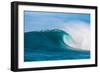 Perfect Wave-Beautiful blue wave breaking over a coral reef, Hawaii-Mark A Johnson-Framed Photographic Print