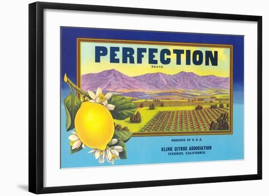 Perfectin Lemon Label-null-Framed Art Print