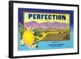 Perfectin Lemon Label-null-Framed Art Print