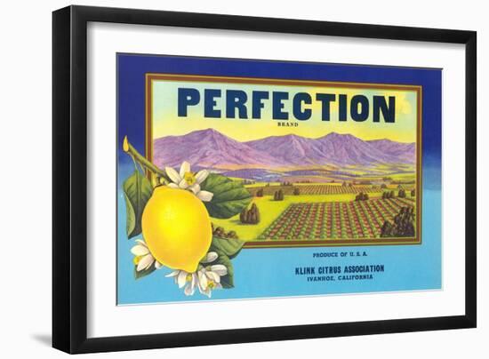 Perfectin Lemon Label-null-Framed Art Print