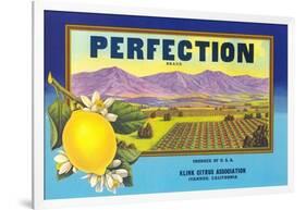 Perfectin Lemon Label-null-Framed Art Print