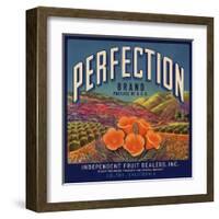 Perfection Brand - Colton, California - Citrus Crate Label-Lantern Press-Framed Art Print