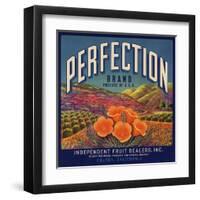 Perfection Brand - Colton, California - Citrus Crate Label-Lantern Press-Framed Art Print