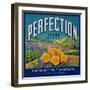 Perfection Orange Label - Colton, CA-Lantern Press-Framed Art Print