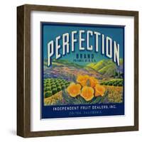 Perfection Orange Label - Colton, CA-Lantern Press-Framed Art Print