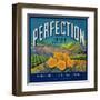 Perfection Orange Label - Colton, CA-Lantern Press-Framed Art Print