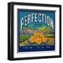 Perfection Orange Label - Colton, CA-Lantern Press-Framed Art Print