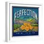 Perfection Orange Label - Colton, CA-Lantern Press-Framed Art Print