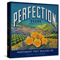 Perfection Orange Label - Colton, CA-Lantern Press-Stretched Canvas